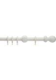 Honister 28mm Wood Curtain Pole Set Linen White