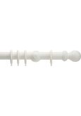 Honister 50mm Wood Curtain Pole Set Linen White