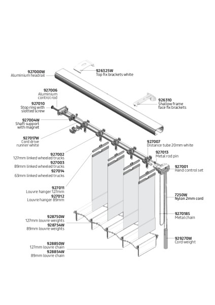 Vl30 Head Rail Vertical Blinds