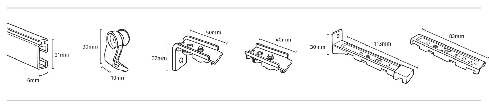 FineLine Curtain Track Components